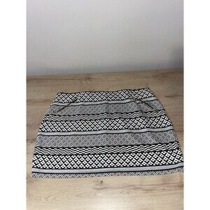 APT 9 Y2K XL Tribal Geo Print Mini Skirt Black White Festival Boho